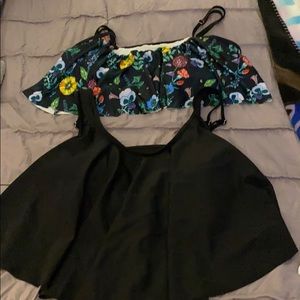 Two bathing suit tops.